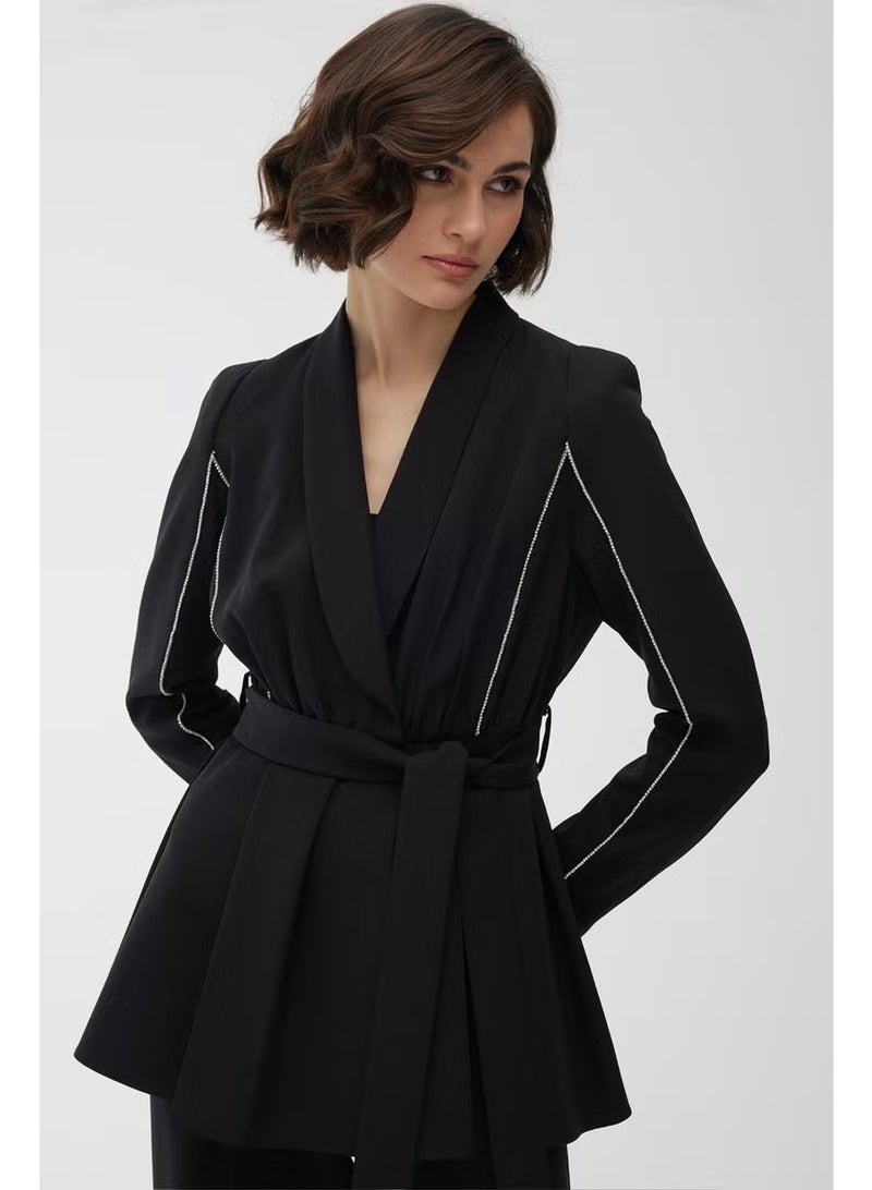 Manuka Stone Blazer Jacket Black - Image 3